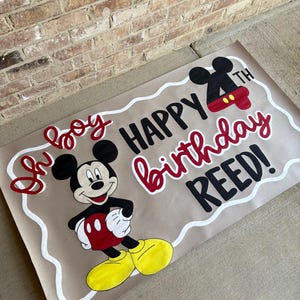Custom Hand Painted Birthday Banner -  Mickey Inspired Birthday