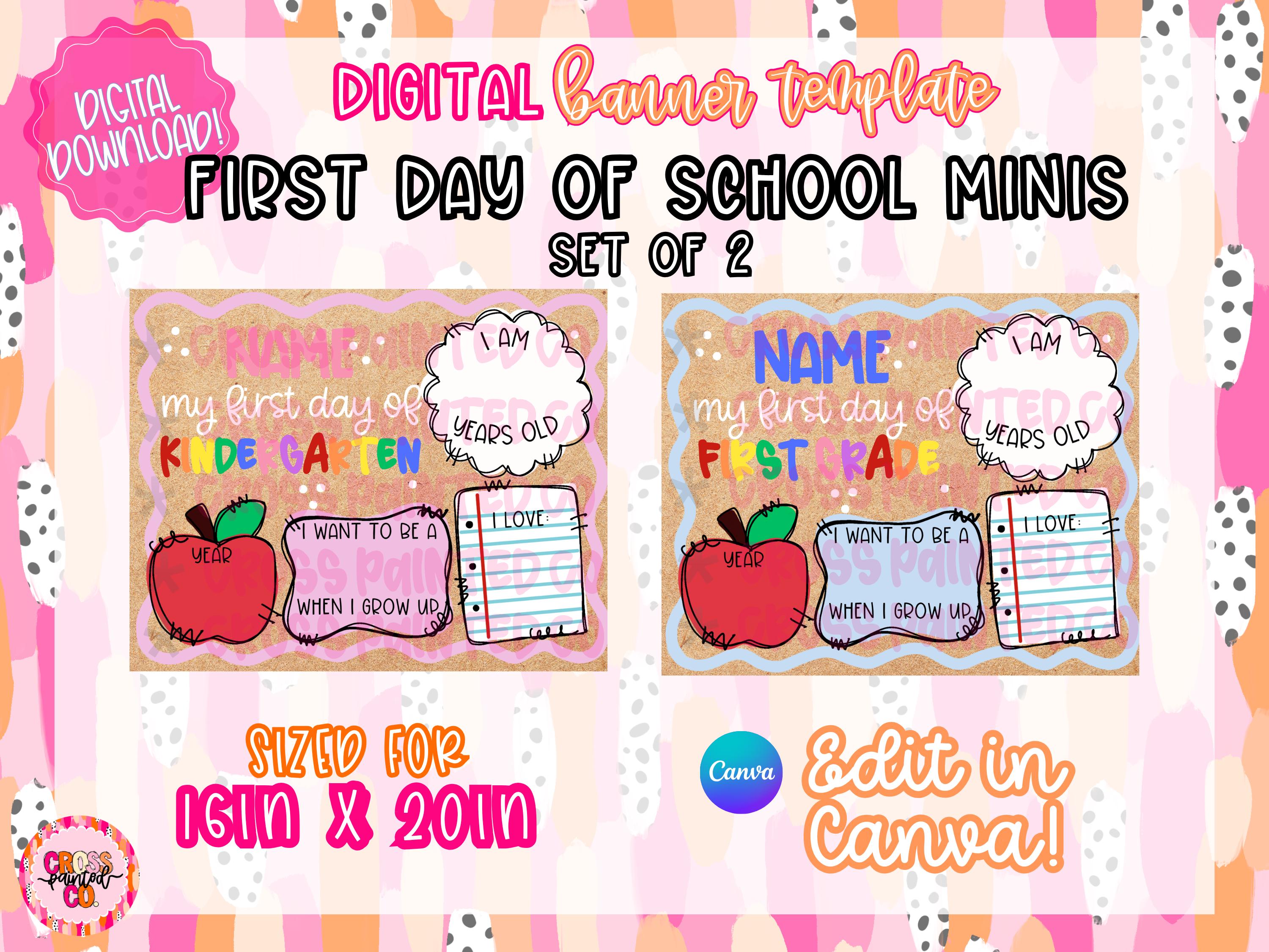 First Day of School Mini Template | Editable Canva Banner | Instant ...