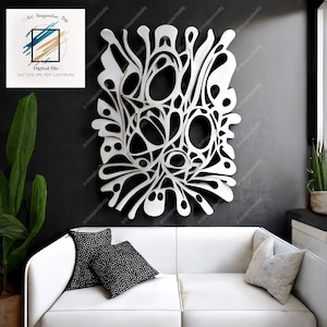 Wall art decor abstract panel laser cut, CNC, metal, raster and vector file Glowforge