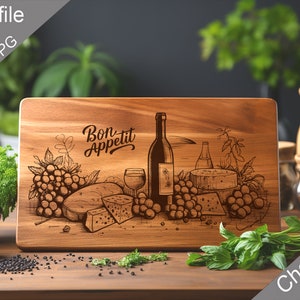 Charcuterie, SVG, Schneidebrett, Schneidebrett, Küchentuch, lasergravierte Dateien, digital, Vektor, Küchendekor, Glowforge, Schnittdatei Bild 1