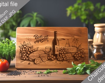 Charcuterie, SVG, Schneidebrett, Schneidebrett, Küchentuch, lasergravierte Dateien, digital, Vektor, Küchendekor, Glowforge, Schnittdatei