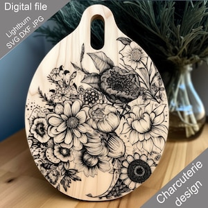 Charcuterie, SVG, Chopping Board, Cutting Board, Kitchen Towel, Laser Engraved Files, Digital, Vector,  Kitchen Decor, Glowforge, Cut File