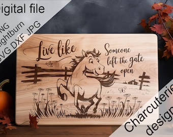 Funny Horse Charcuterie Board SVG, Laser Engraved File (Digital Download)