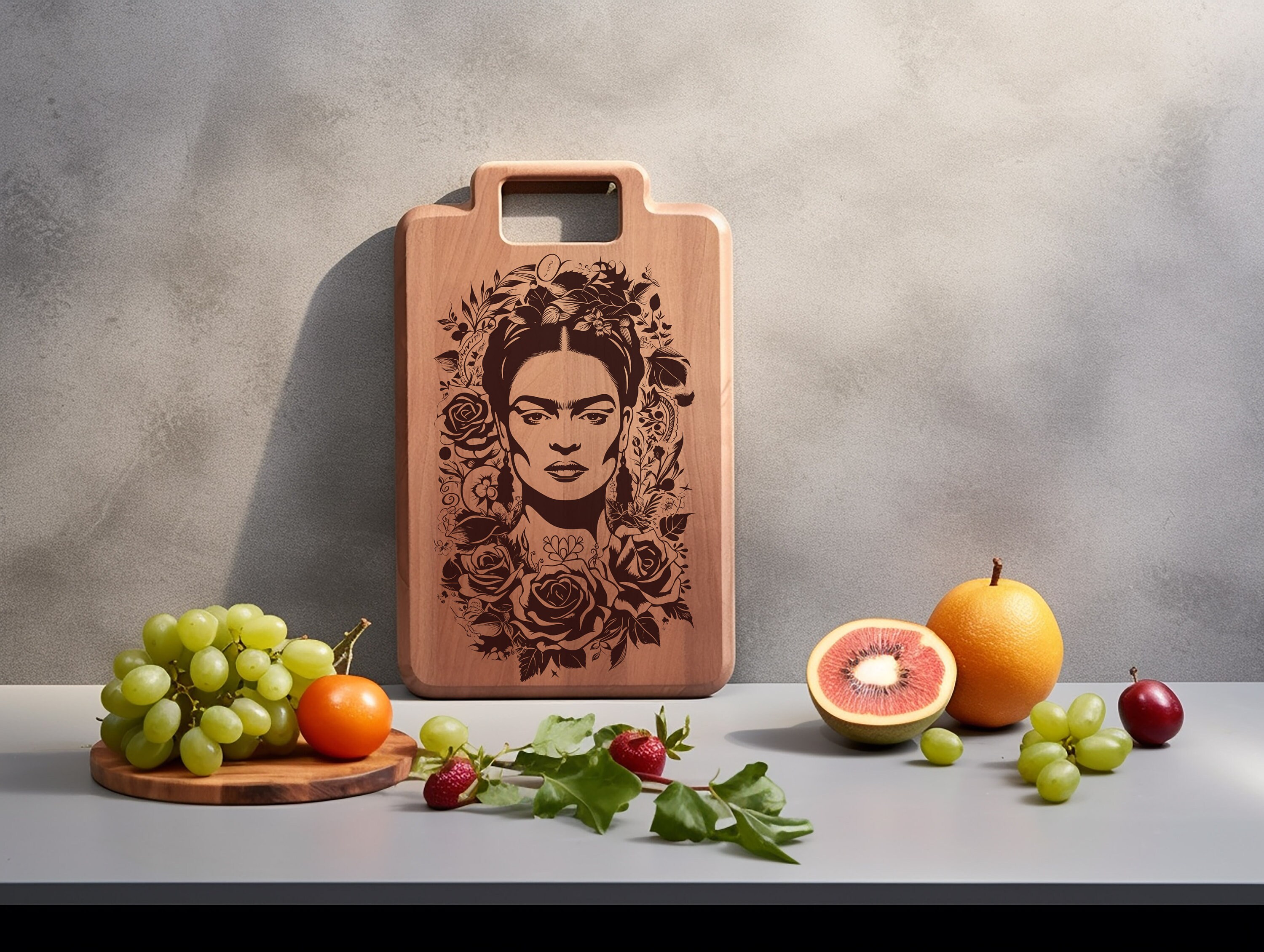 Frida Kahlo Charcuterie Board SVG, Laser Engraved File (digital) - Etsy