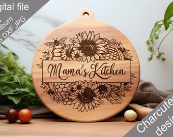 Mothers Day Charcuterie SVG Chopping Board, Cutting Board, Kitchen Towel, Laser Engraved Files, Digital, Vector, Kitchen Decor, Glowforge