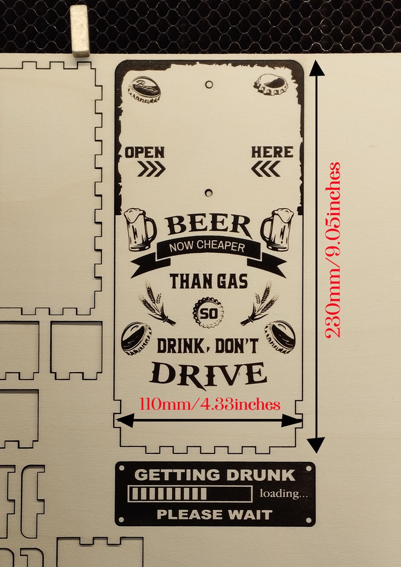 Beer Bottle Openers Wall Mounted Engraved Design Laser Cut Etsy