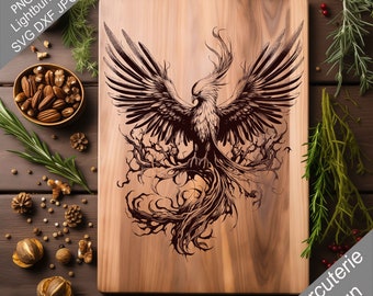 Christmas Bird Digital Laser Engraved Files SVG Charcuterie board, Cutting Chopping Board, T-shirt, Vector, Kitchen Decor, Gift, Glowforge