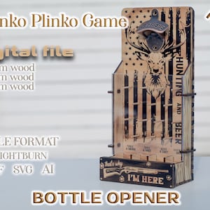 Elevate Your Beer Game with Our Sleek and Stylish Wall Mounted Opener, drinko plinko game, engraved design, digital file, lightburn SVG DXF