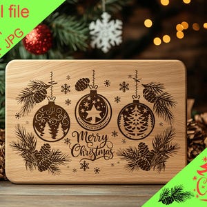 Weihnachten digitale Laser gravierte Dateien SVG Charcuterie Brett, Schneidebrett, T-Shirt, Vektor, Küchendekoration, Geschenk, Glowforge