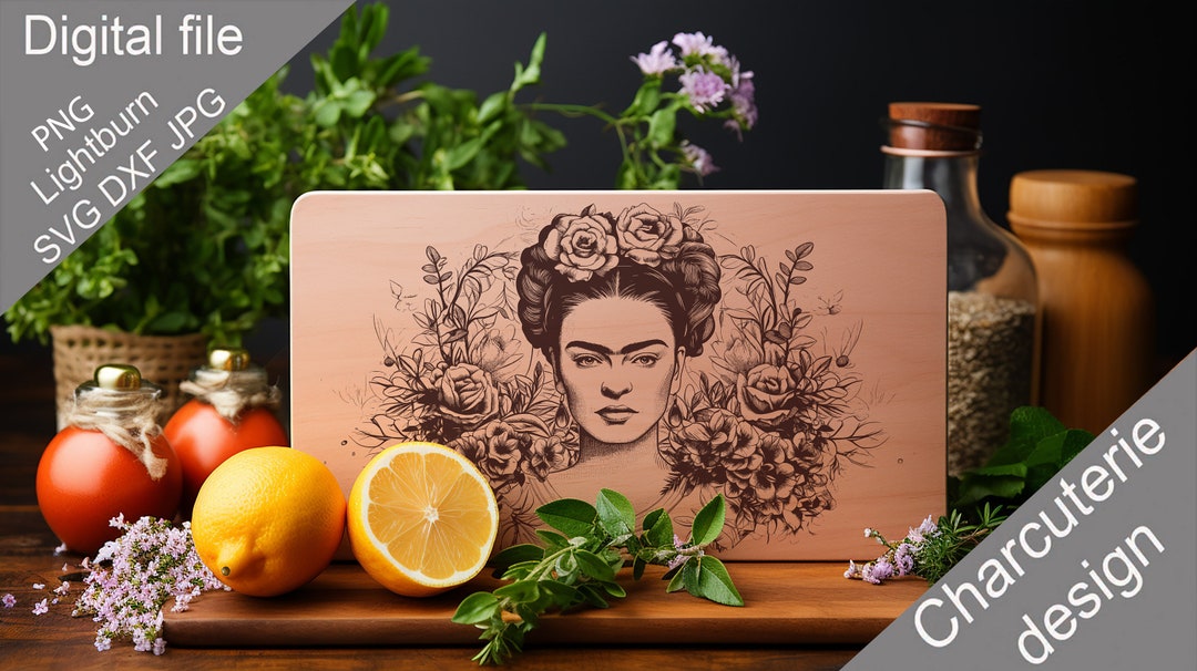 Frida Kahlo Charcuterie Board SVG, Laser Engraved File (digital) - Etsy UK