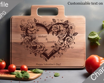 Valentine's Day SVG Charcuterie, Chopping Board, Cutting Board, Kitchen Towel, Laser Engraved Files, Digital, Vector, Glowforge, Cut File