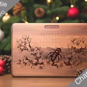 Kerstbij digitale laser gegraveerde bestanden SVG-charcuteriebord, snijplank, T-shirt, vector, keukendecor, cadeau, Glowforge