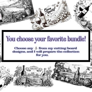 5 Personalized Bundle Charcuterie cutting Board Laser Engrave File DIY kitchen decor LightBurn SVG Glowforge Wedding Birthday Gift