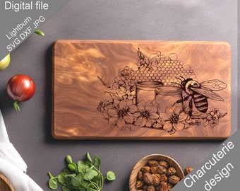 Charcuterie, SVG, Chopping Board, Cutting Board, Kitchen Towel, Laser Engraved Files, Digital, Vector,  Kitchen Decor, Glowforge, Cut File