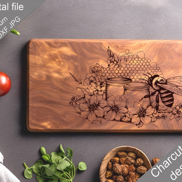 Charcuterie, SVG, Chopping Board, Cutting Board, Kitchen Towel, Laser Engraved Files, Digital, Vector,  Kitchen Decor, Glowforge, Cut File