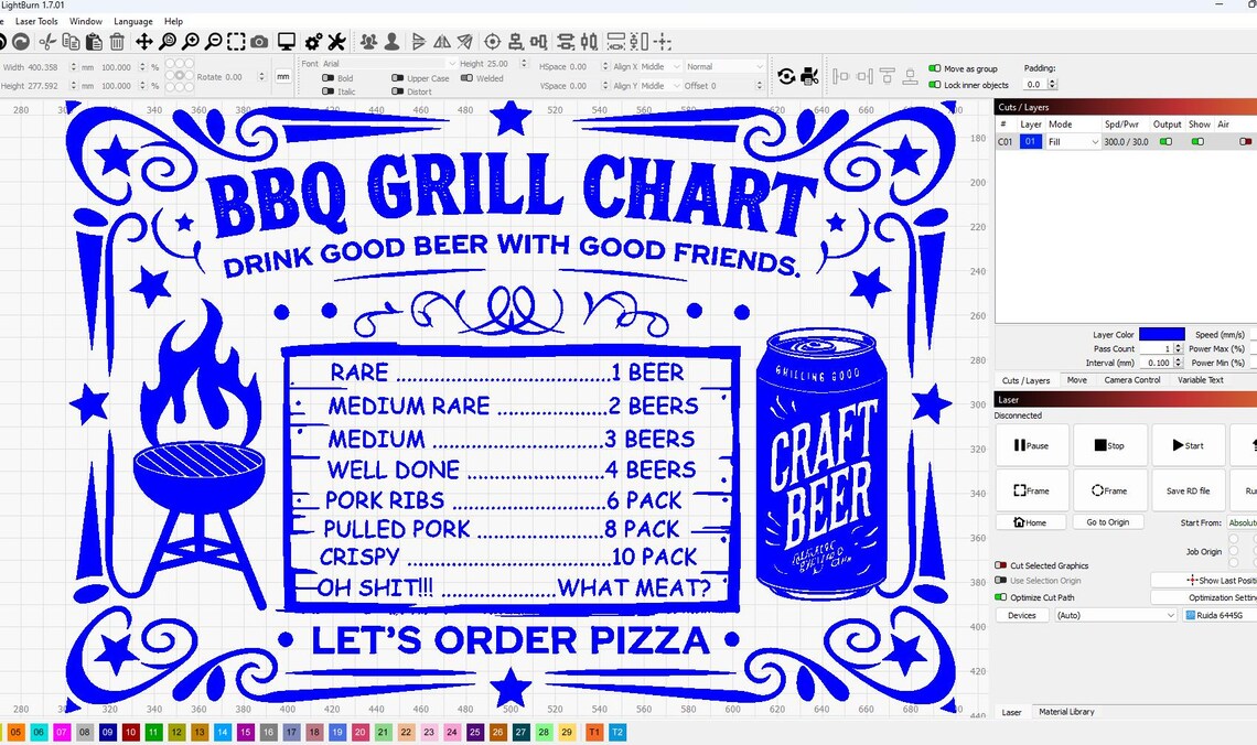 BBQ Grill Chart SVG, Funny Cutting Board Laser File (digital File) - Etsy