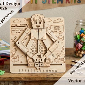 Mathcraft Multiplier Laser Cut File Svg DXF Lightburn, Multiplication Board Vector, Diy STEM Toy, 3mm4mm Plywood Laser File Digital Download