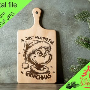 Weihnachten Grinch digitale Laser gravierte Dateien SVG Charcuterie Brett, Schneidebrett, T-Shirt, Vektor, Küche Dekor, Geschenk, Glowforge