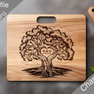 Herz Baum Digitale Laser gravierte Dateien SVG Charcuterie Brett, Schneidebrett, T-Shirt, Vektor, Küchendekoration, Geschenk Glowforge, Xtool
