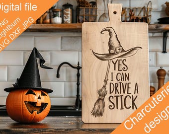 Halloween SVG Charcuterie Board Digital Design, Chopping Board, Cutting Board, Kitchen Towel, Laser Engraved Vector, Glowforge, X-Tool