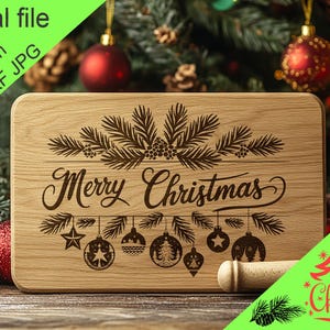 Kerstman digitale laser gegraveerde bestanden SVG charcuterie bord, snijplank, T-shirt, vector, keukendecor, cadeau, Glowforge