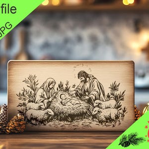Baby Jezus digitale lasergegraveerde bestanden SVG charcuterie bord, snijplank, T-shirt, vector, keukendecor, cadeau, Glowforge