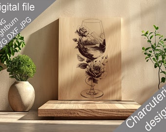 Charcutería, SVG, Tabla de cortar, Tabla de cortar, Toalla de cocina, Archivos grabados con láser, Digital, Vector, Decoración de cocina, Glowforge, Cortar archivo