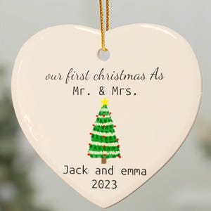 Kerstornament voor stellen - Gepersonaliseerde kerstornament paarnamen, onze eerste kerst samen, cadeau nieuw stel