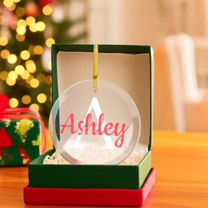 Letter Name Ornament, 2024 Family Ornament, Personalized Ornament Name, Custom Initial Ornament,  Christmas gift, Family Christmas Ornament