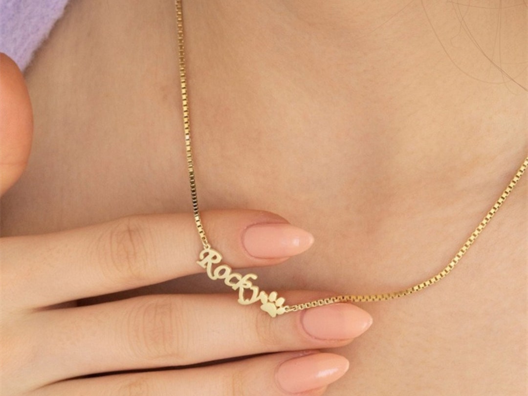 Personalized Necklacecustom Pet Name Necklace, Pet Lover Gift , Custom