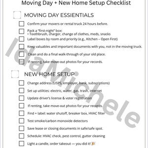 Moving Day Checklist