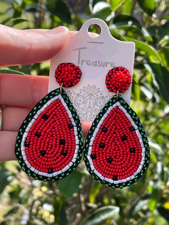 Watermelon cheap earrings etsy