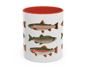 Trout Fishing Coffee Mug: Angler Gift, Outdoor Decor