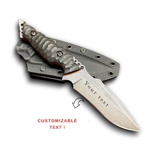 Hunting Knife - Best Man Gift Knife With Kydex Sheath - Steel N690 & Sleipner Semi Stainless - Handmade Personalized Tactical Knife