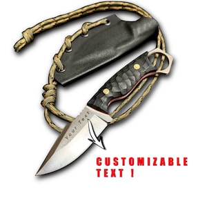 Handmade Personalized Knife With Kydex Sheat, Tactical Knife, Camping Knife, Hunting Knife, N690 Stainless Steel, Gift for Dad, Neck Knife