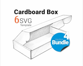 Cardboard Box svg Templates Pack, Laser Cut Files, Gift Box Packaging Dieline, dxf pdf
