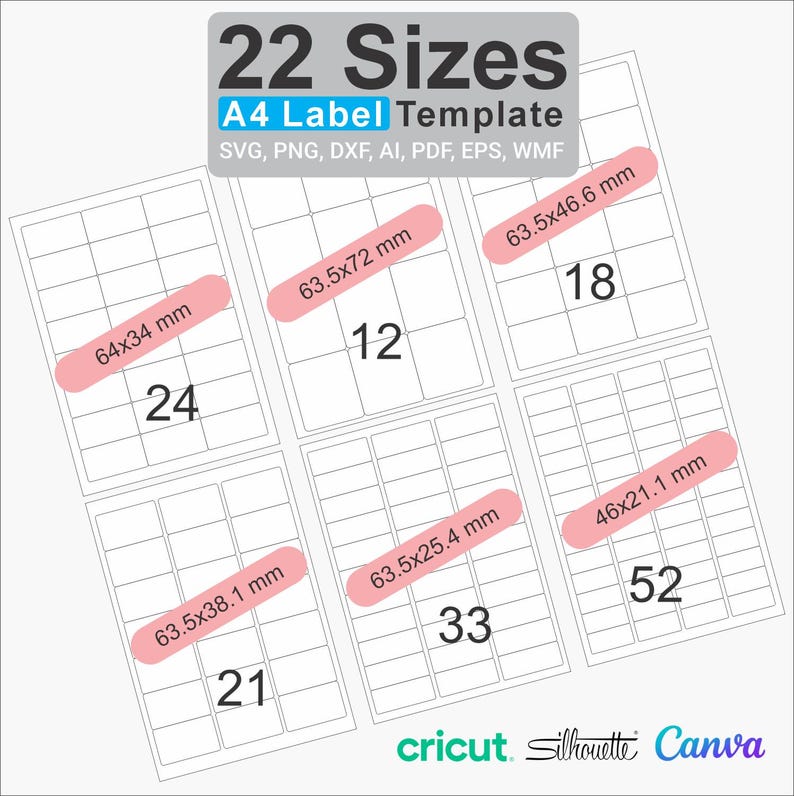 Complete Section Label A4 Label Templates: Printable DIY Labels for Canva (digital Download ...