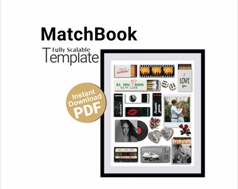Custom Matchbook Poster Template, Editable Canva Print, Anniversary Couple Gift, Digital Download