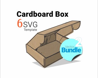 Cardboard Box SVG Bundle, Packaging Template dxf pdf, Valentine Gift Box Digital Download