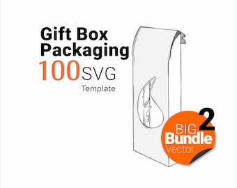 100 Gift Box SVG Bundle | Package Structure Templates, Laser Cut, Cricut, dxf eps Digital