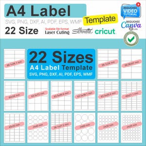 A4 Label Templates: Printable DIY Labels for Canva (Digital Download)