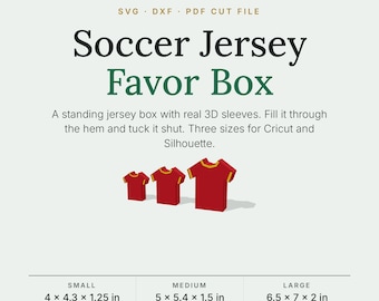 Jersey Box SVG Template | Football Jersey Favor Box | Sports Gift Box SVG for Cricut