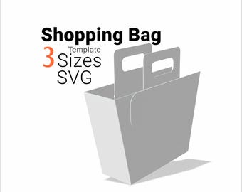 Shopping Bag svg Template, Gift Bag Packaging Laser Cut Files, Wedding Birthday Retail 3
