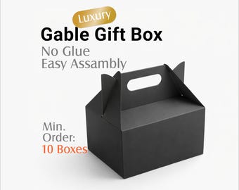 Gable Gift Box svg Template, Handle Box dxf pdf, Wedding Favor Box Cut File