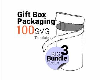 100 Gift Box svg Bundle, Packaging Templates, Birthday Wedding Box dxf eps Digital Download
