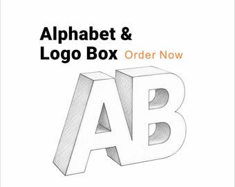 Custom Logo Letter Box svg Template, Laser Cut Gift Box Packaging, dxf pdf Digital