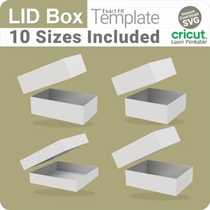 Modello per scatola con coperchio SVG / Stampabile / Cricut e Canva / Download digitale