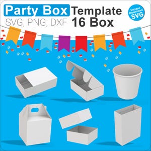 Party Box Template Bundle: 16 SVG Favor Boxes (digital Download) - Etsy