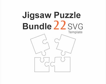 Jigsaw Puzzle SVG Bundle, Laser Cut Templates svg dxf eps pdf, Digital Download
