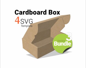 Cardboard Box svg Template Pack, Packaging Cut Files dxf pdf, Gift Box Digital Download